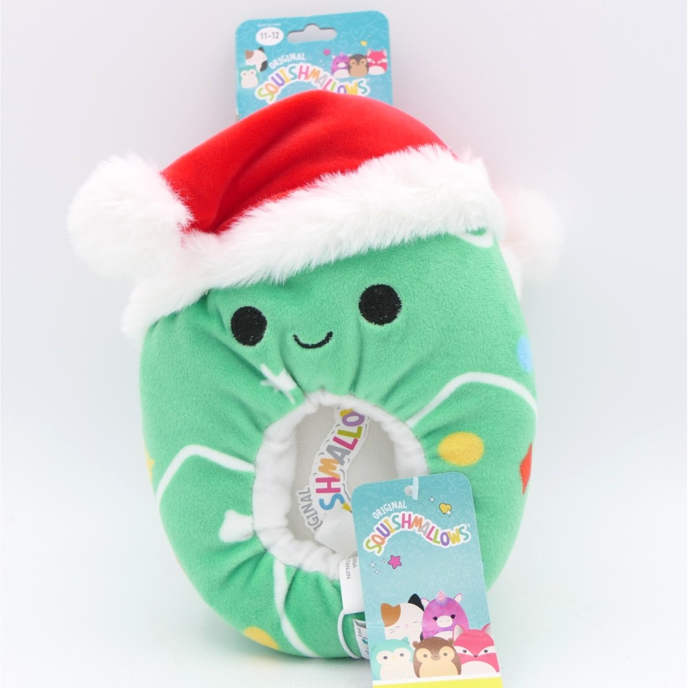 Original‎ Squishmallows Carol The Christmas Tree Size 11-12 Youth Kids Slippers